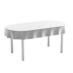 realistic 3d render of table with tablecloth