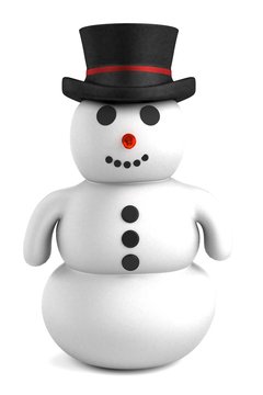realistic 3d render of snowman