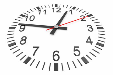 Clock isolated on white background