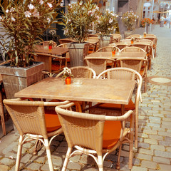 coffee terrace with tables and chairs