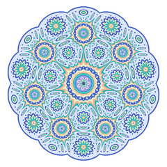 Round ornamental geometric pattern artwork