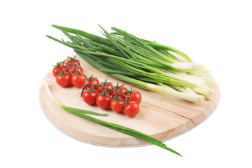 Vegetables on platter.