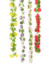 Various types of artificial flowers.