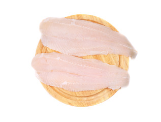 Pangasius fillets on platter.