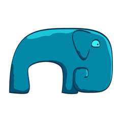 simple blue elephant cartoon
