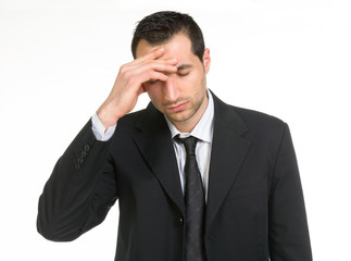 Uomo d'affari con mal di testa