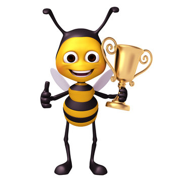 bee with trophy