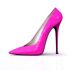 3D pink high heels