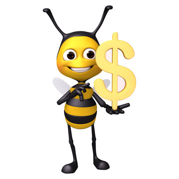 bee with dollar symbol
