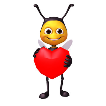 bee with hearth