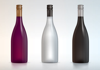 vector blank wine bottles for new design