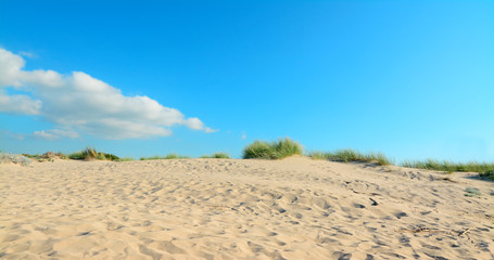 Fototapeta na wymiar sand dune under clouds