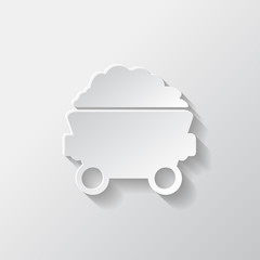 Mining coal cart icon