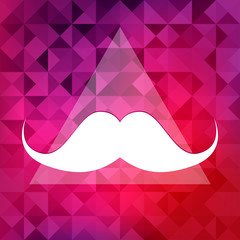 Hipster moustaches icon.Triangle background.