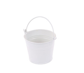 White metal bucket.