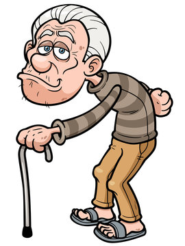 Vector illustration of Cartoon Old man