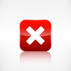 Delete web icon. Close symbol. Application button.