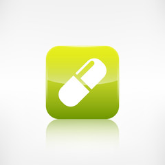 Medical pills icon. Application button.