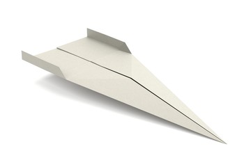 realistic 3d render of origami plane