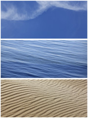 Collage von Fotos mit Strand,Wasser,HImmel