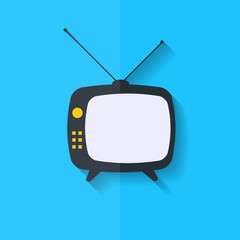 Retro tv icon. Flat design.