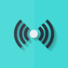 Wireless web icon. Flat design.