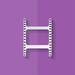 Film web icon. Filmstrip symbol. Flat design.