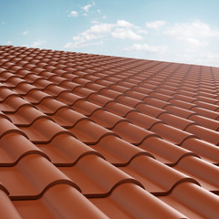 roof tile over blue sky