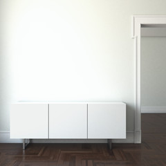 interior with doorway and shelves