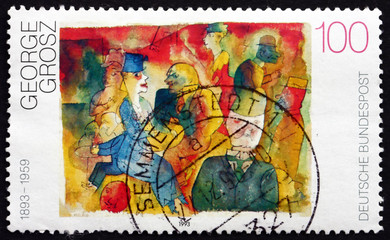 Postage stamp Germany 1993 Café, by George Grosz