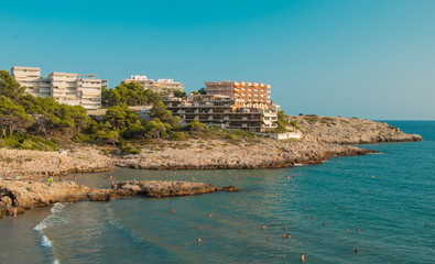 Fototapeta na wymiar Hotels and the beach resort of Salou in Spain