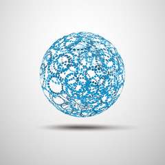 Globe Design Vector Illustration with Dotted Rings Surface