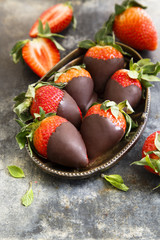 Strawberry covered with chocolate