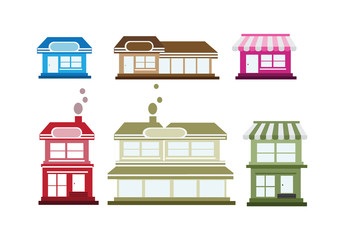 Obraz premium house and shop store icons