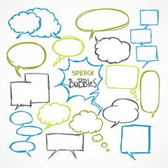Fototapeta premium Doodle comic speech bubbles set