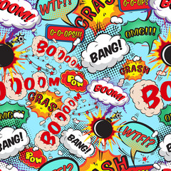 Fototapeta premium Seamless pattern comic speech bubbles