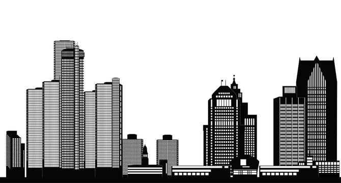 detroit american city skyline