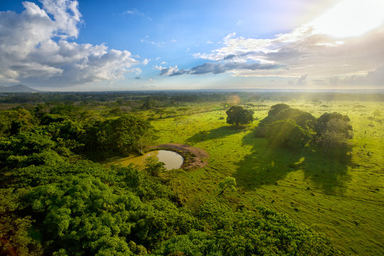Aerial view of smooth terrain in Dominican Republic