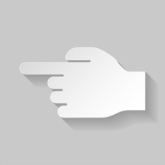 Hand pointing to the left