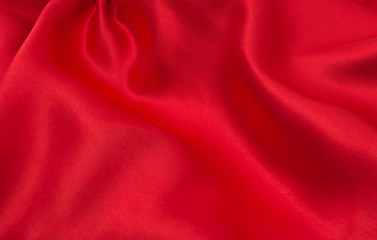 red satin or silk fabric as background