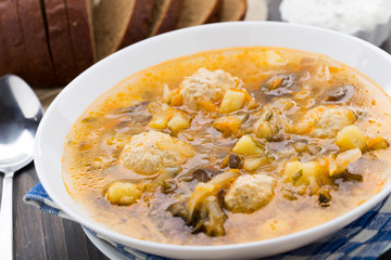 Soup with meat balls