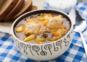 Soup with meat balls