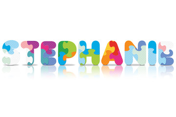 Vector STEPHANIE written with alphabet puzzle