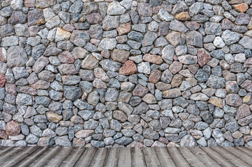 stone background with wood floor