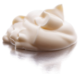 Mayonnaise swirl  isolated on white background cutout