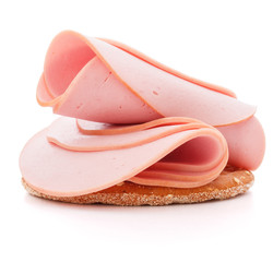 sandwich with pork ham on white background  cutout © Natika