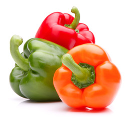 Sweet bell pepper isolated on white background cutout