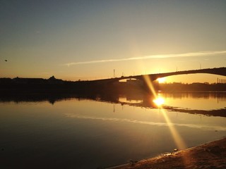 Sunset on Volga river