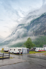 Campsite on the Geiranger fjord