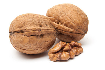 Walnuts isolated on white